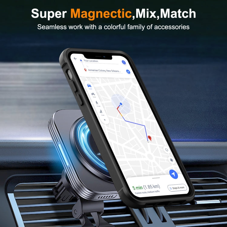 For iPhone 11 Pro Max MagSafe Magnetic Rotating Holder Phone Case(Black) - iPhone 11 Pro Max Cases by PMC TechLife | Online Shopping South Africa | PMC TechLife