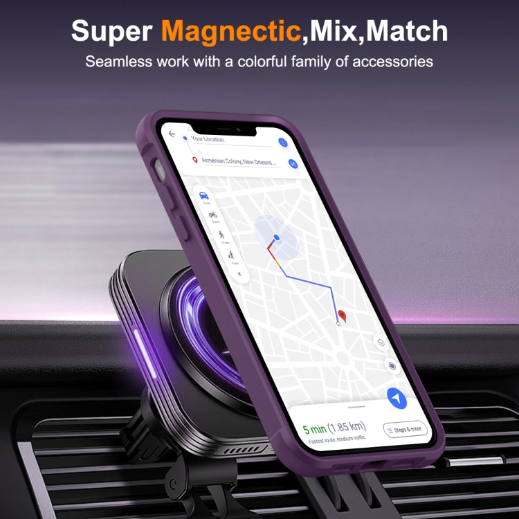 For iPhone 11 MagSafe Magnetic Rotating Holder Phone Case(Purple) - iPhone 11 Cases by PMC TechLife | Online Shopping South Africa | PMC TechLife
