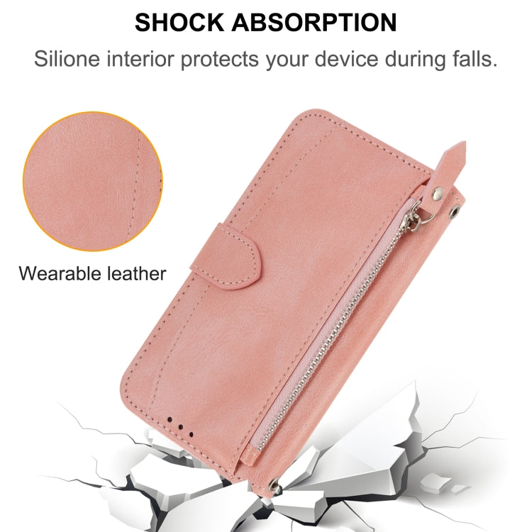 For iPhone 16 Pro Max Oil Skin Zipper Wallet Leather Phone Case(Pink) - iPhone 16 Pro Max Cases by PMC Jewellery | Online Shopping South Africa | PMC Jewellery | Buy Now Pay Later Mobicred