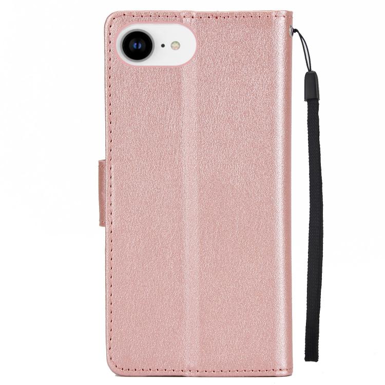 For iPhone 16e Multifunctional Horizontal Flip Leather Phone Case with Three Card Slots(Rose Gold) - iPhone 16e Cases by PMC TechLife | Online Shopping South Africa | PMC TechLife | Buy Now Pay Later Mobicred