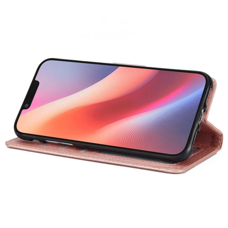 For iPhone 16e Multifunctional Horizontal Flip Leather Phone Case with Three Card Slots(Rose Gold) - iPhone 16e Cases by PMC TechLife | Online Shopping South Africa | PMC TechLife | Buy Now Pay Later Mobicred