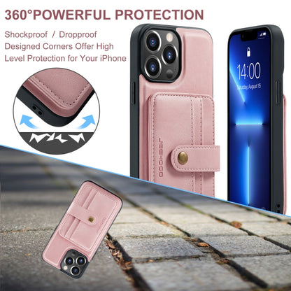 For iPhone 15 Pro Max JEEHOOD RFID Blocking Anti-Theft Magnetic PU Phone Case(Pink) - iPhone 15 Pro Max Cases by JEEHOOD | Online Shopping South Africa | PMC Jewellery | Buy Now Pay Later Mobicred