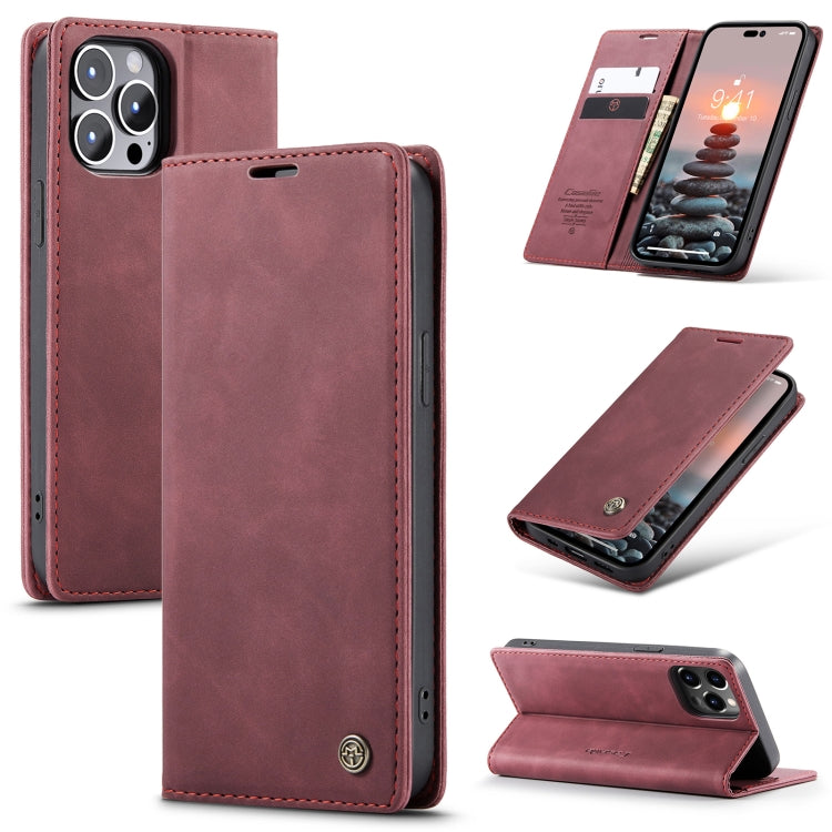 For iPhone 15 Pro Max CaseMe 013 Multifunctional Horizontal Flip Leather Phone Case(Wine Red) - iPhone 15 Pro Max Cases by CaseMe | Online Shopping South Africa | PMC Jewellery | Buy Now Pay Later Mobicred