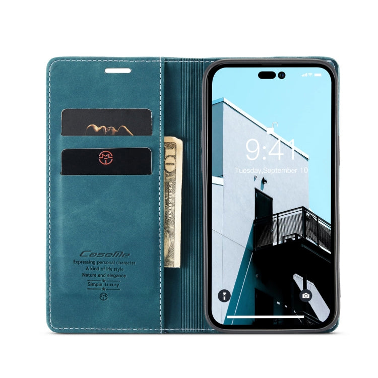 For iPhone 15 Pro Max CaseMe 013 Multifunctional Horizontal Flip Leather Phone Case(Blue) - iPhone 15 Pro Max Cases by CaseMe | Online Shopping South Africa | PMC Jewellery | Buy Now Pay Later Mobicred