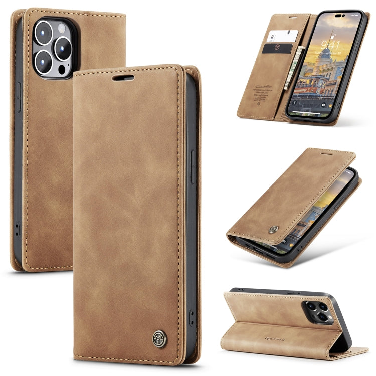 For iPhone 15 Pro CaseMe 013 Multifunctional Horizontal Flip Leather Phone Case(Brown) - iPhone 15 Pro Cases by CaseMe | Online Shopping South Africa | PMC Jewellery | Buy Now Pay Later Mobicred