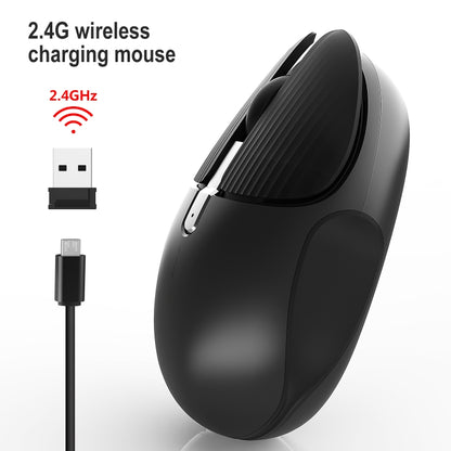 HXSJ M106 2.4GHZ 1600dpi Single-mode Wireless Mouse USB Rechargeable(Black) - Wireless Mice by HXSJ | Online Shopping South Africa | PMC Jewellery | Buy Now Pay Later Mobicred