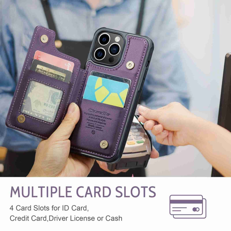 For iPhone 15 Pro Max CaseMe C22 Card Slots Holder RFID Anti-theft Phone Case(Purple) - iPhone 15 Pro Max Cases by CaseMe | Online Shopping South Africa | PMC Jewellery | Buy Now Pay Later Mobicred