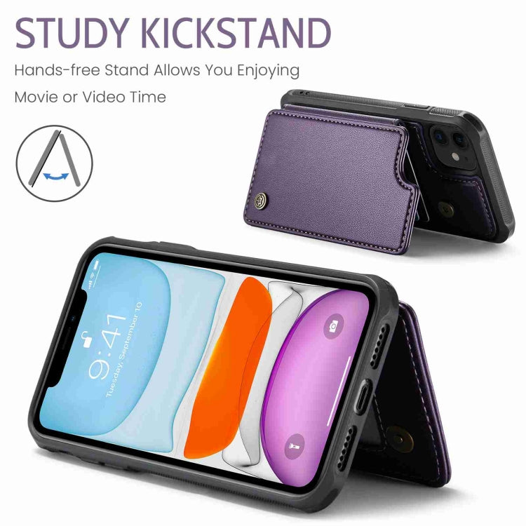 For iPhone 11 CaseMe C22 Card Slots Holder RFID Anti-theft Phone Case(Purple) - iPhone 11 Cases by CaseMe | Online Shopping South Africa | PMC Jewellery | Buy Now Pay Later Mobicred