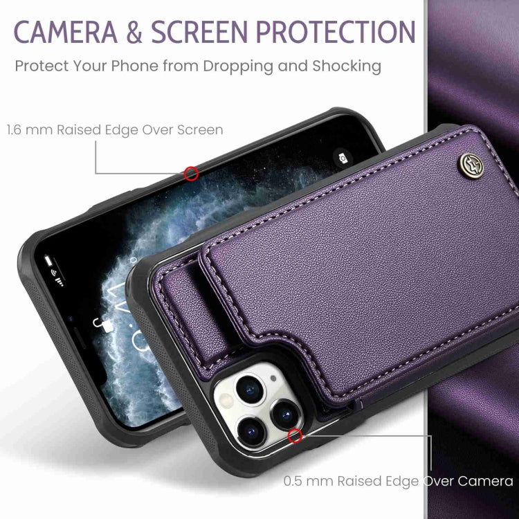 For iPhone 11 Pro Max CaseMe C22 Card Slots Holder RFID Anti-theft Phone Case(Purple) - iPhone 11 Pro Max Cases by CaseMe | Online Shopping South Africa | PMC Jewellery | Buy Now Pay Later Mobicred