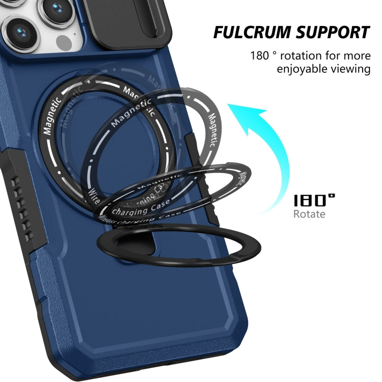For iPhone 15 Pro Sliding Camshield Magsafe Holder TPU Hybrid PC Phone Case(Royal Blue) - iPhone 15 Pro Cases by PMC TechLife | Online Shopping South Africa | PMC TechLife