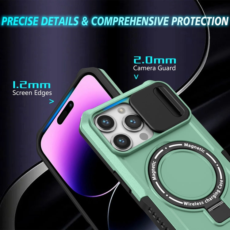 For iPhone 14 Pro Max Sliding Camshield Magsafe Holder TPU Hybrid PC Phone Case(Light Blue) - iPhone 14 Pro Max Cases by PMC Jewellery | Online Shopping South Africa | PMC Jewellery