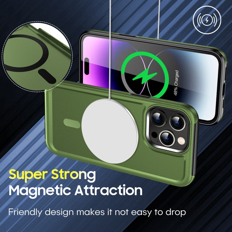 For iPhone 14 Pro Shield Armor MagSafe TPU Hybrid PC Phone Case(Grass Green) - iPhone 14 Pro Cases by PMC Jewellery | Online Shopping South Africa | PMC Jewellery