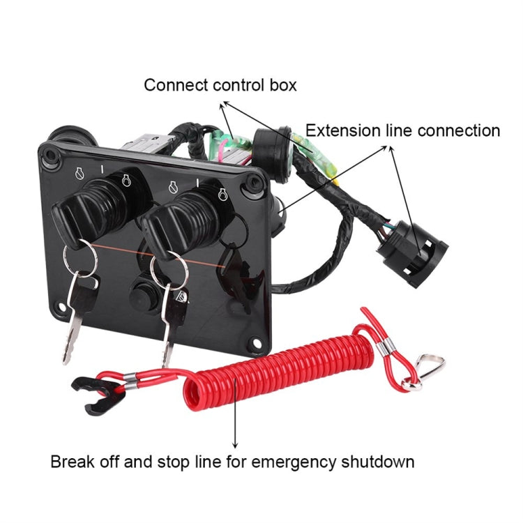 For Yamaha Outboard Vertical Dual Control Panel Ignition Key Switch 6K1-82570-08-00 - Marine Accessories & Parts by PMC Jewellery | Online Shopping South Africa | PMC Jewellery | Buy Now Pay Later Mobicred