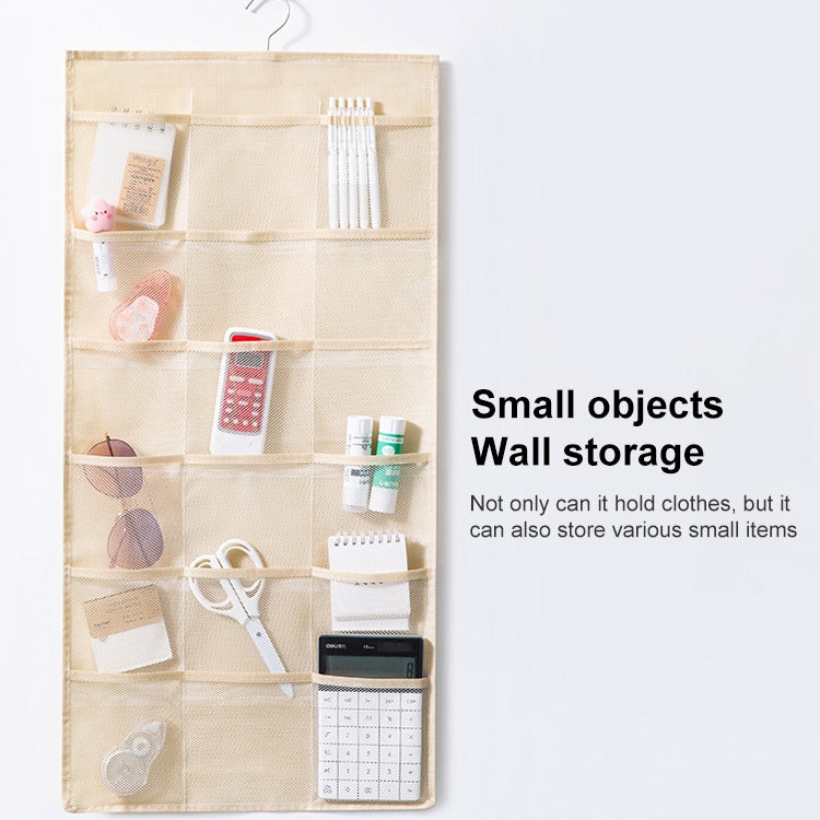 12+24 Grids Underwear Storage Bag Non-woven Double-sided Hanging Storage Bag(Beige) - Storage Bags by PMC TechLife | Online Shopping South Africa | PMC TechLife | Buy Now Pay Later Mobicred