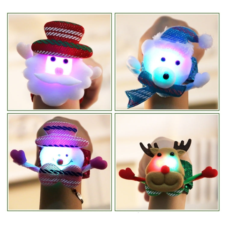 Santa Style Flash Light Merry Christmas Slap Pat Circle Wristband(Sequins Light Bear) - Christmas Wearable Decoration by PMC TechLife | Online Shopping South Africa | PMC TechLife | Buy Now Pay Later Mobicred