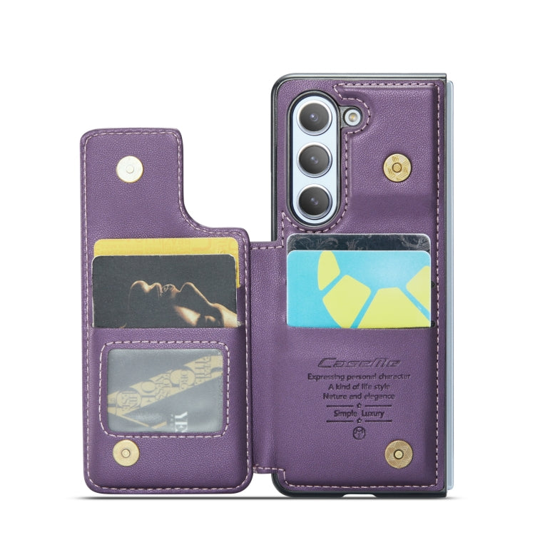 For Samsung Galaxy Z Fold5 CaseMe C22 PC+TPU Business Style RFID Anti-theft Leather Phone Case(Purple) - Galaxy Z Fold5 Cases by CaseMe | Online Shopping South Africa | PMC Jewellery | Buy Now Pay Later Mobicred