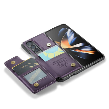 For Samsung Galaxy Z Fold4 5G CaseMe C22 PC+TPU Business Style RFID Anti-theft Leather Phone Case(Purple) - Galaxy Z Fold4 5G Cases by CaseMe | Online Shopping South Africa | PMC Jewellery | Buy Now Pay Later Mobicred