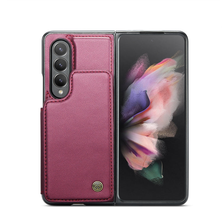 For Samsung Galaxy Z Fold3 5G CaseMe C22 PC+TPU Business Style RFID Anti-theft Leather Phone Case(Wine Red) - Galaxy Phone Cases by CaseMe | Online Shopping South Africa | PMC Jewellery | Buy Now Pay Later Mobicred