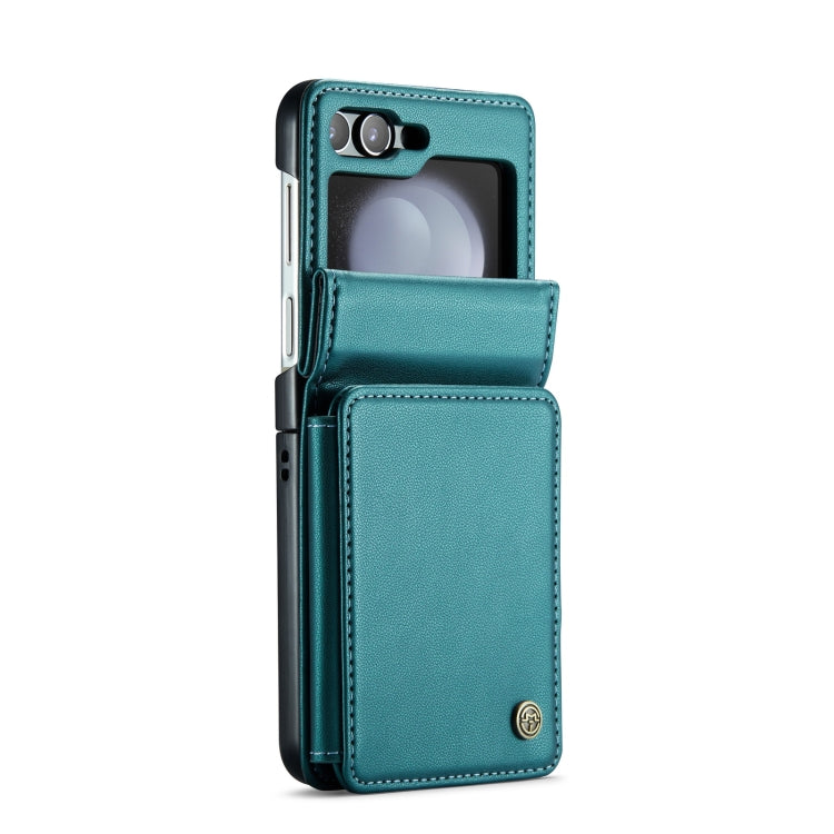 For Samsung Galaxy Z Flip5 CaseMe C22 PC+TPU Business Style RFID Anti-theft Leather Phone Case(Blue Green) - Galaxy Z Flip5 Cases by CaseMe | Online Shopping South Africa | PMC Jewellery | Buy Now Pay Later Mobicred