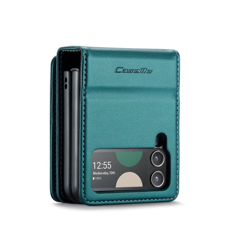 For Samsung Galaxy Z Flip4 5G CaseMe C22 PC+TPU Business Style RFID Anti-theft Leather Phone Case(Blue Green) - Galaxy Z Flip4 5G Cases by CaseMe | Online Shopping South Africa | PMC Jewellery | Buy Now Pay Later Mobicred