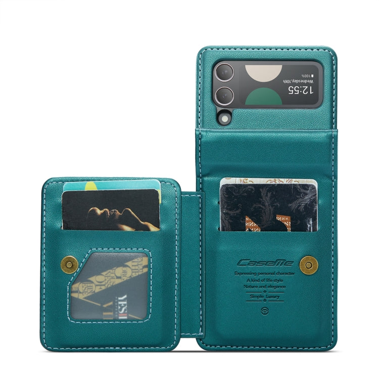 For Samsung Galaxy Z Flip4 5G CaseMe C22 PC+TPU Business Style RFID Anti-theft Leather Phone Case(Blue Green) - Galaxy Z Flip4 5G Cases by CaseMe | Online Shopping South Africa | PMC Jewellery | Buy Now Pay Later Mobicred