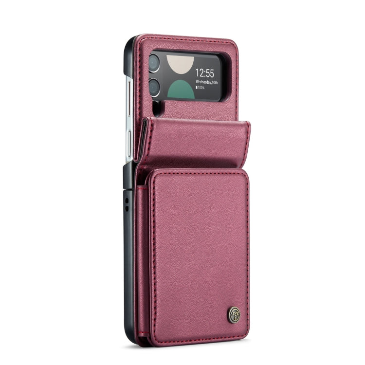 For Samsung Galaxy Z Flip3 5G CaseMe C22 PC+TPU Business Style RFID Anti-theft Leather Phone Case(Wine Red) - Galaxy Phone Cases by CaseMe | Online Shopping South Africa | PMC Jewellery | Buy Now Pay Later Mobicred