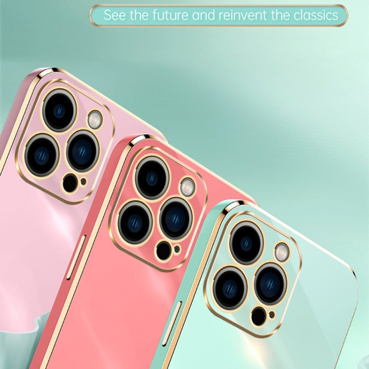 For iPhone 16 Pro XINLI Straight Edge 6D Electroplate TPU Phone Case(Pink) - iPhone 16 Pro Cases by XINLI | Online Shopping South Africa | PMC Jewellery | Buy Now Pay Later Mobicred