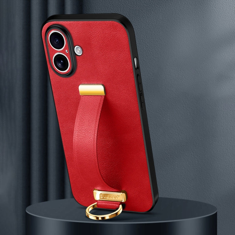 For iPhone 16 Plus SULADA Tide Cool Series PC + Leather Texture Skin Feel Phone Case(Red) - iPhone 16 Plus Cases by SULADA | Online Shopping South Africa | PMC Jewellery | Buy Now Pay Later Mobicred