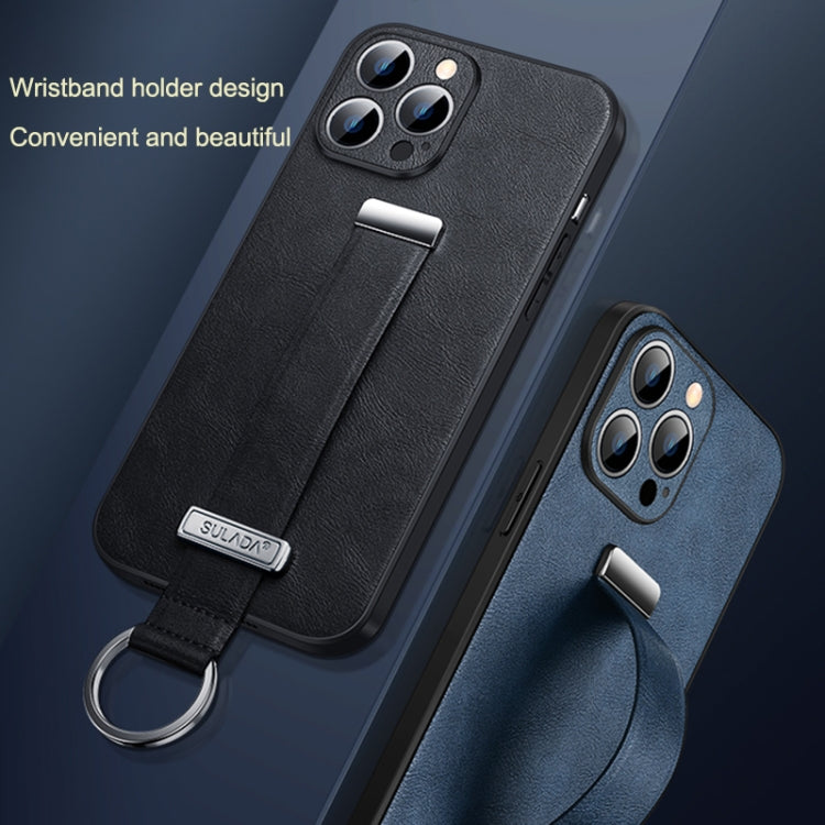 For iPhone 16 Pro SULADA Tide Cool Series PC + Leather Texture Skin Feel Phone Case(Brown) - free shipping - PMC Jewellery - Order now!