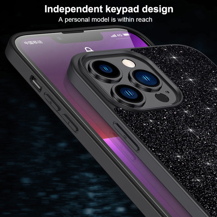 For iPhone 16 Pro Max SULADA Glittery PC Hybrid TPU Handmade Leather Phone Case(Purple) - iPhone 16 Pro Max Cases by SULADA | Online Shopping South Africa | PMC Jewellery | Buy Now Pay Later Mobicred