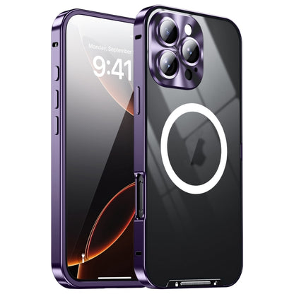 For iPhone 16 Pro Frosted MagSafe Magnetic Metal Phone Case(Purple) - iPhone 16 Pro Cases by PMC Jewellery | Online Shopping South Africa | PMC Jewellery | Buy Now Pay Later Mobicred