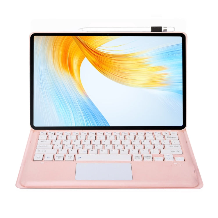 For Honor MagicPad 13 AH16-A TPU Ultra-thin Detachable Bluetooth Keyboard Tablet Leather Case with Touchpad(Pink) - Huawei Keyboard by PMC TechLife | Online Shopping South Africa | PMC TechLife