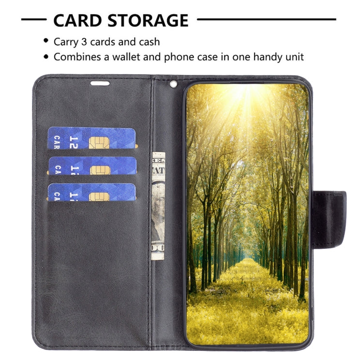 For Honor X7b Lambskin Texture Pure Color Flip Leather Phone Case(Black) - Honor Cases by PMC TechLife | Online Shopping South Africa | PMC TechLife