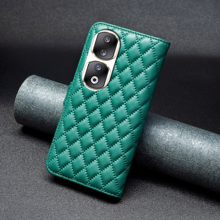 For Honor 90 Pro Diamond Lattice Wallet Flip Leather Phone Case(Green) - Honor Cases by PMC TechLife | Online Shopping South Africa | PMC TechLife | Buy Now Pay Later Mobicred