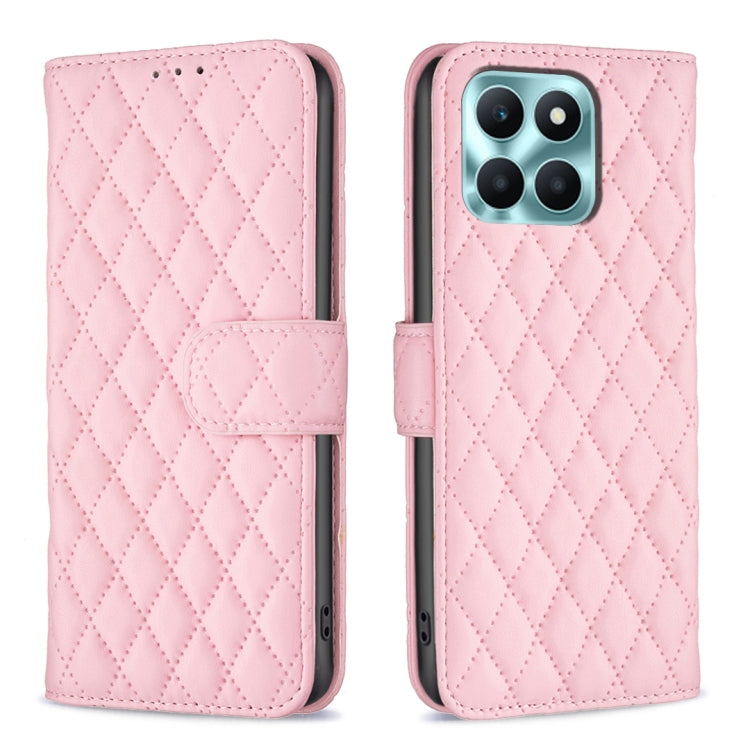 For Honor X6a Diamond Lattice Wallet Flip Leather Phone Case(Pink) - Honor Cases by PMC Jewellery | Online Shopping South Africa | PMC Jewellery | Buy Now Pay Later Mobicred