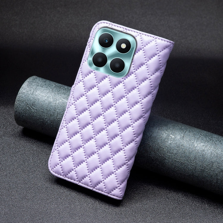 For Honor X6a Diamond Lattice Wallet Flip Leather Phone Case(Purple) - Honor Cases by PMC TechLife | Online Shopping South Africa | PMC TechLife | Buy Now Pay Later Mobicred