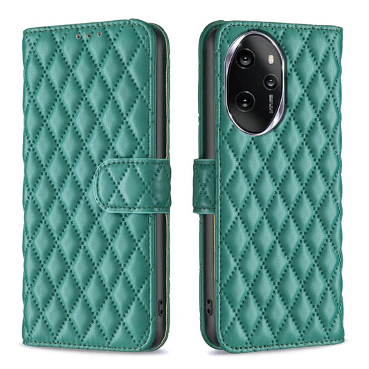 For Honor 100 Pro Diamond Lattice Wallet Flip Leather Phone Case(Green) - Honor Cases by PMC Jewellery | Online Shopping South Africa | PMC Jewellery | Buy Now Pay Later Mobicred