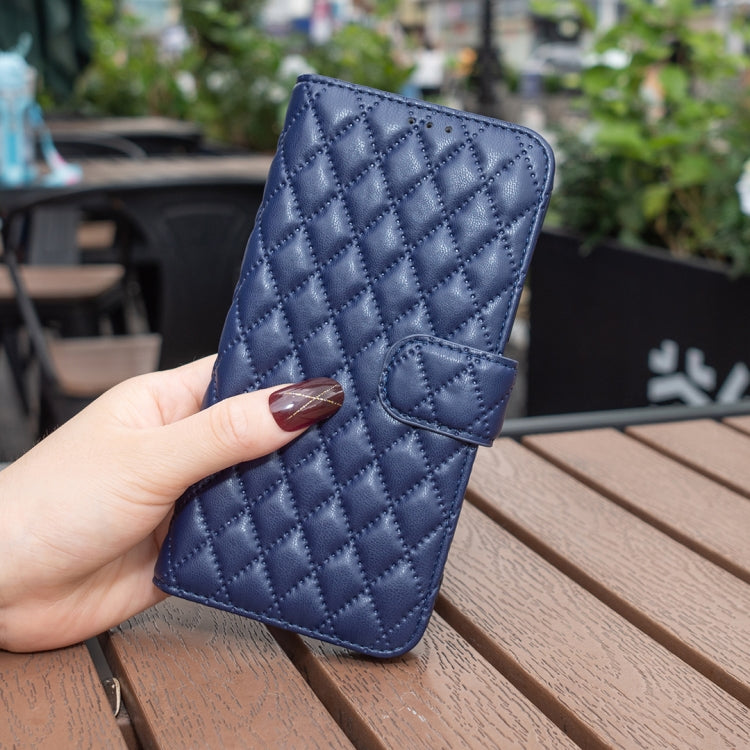 For Honor 100 Diamond Lattice Wallet Flip Leather Phone Case(Blue) - Honor Cases by PMC TechLife | Online Shopping South Africa | PMC TechLife | Buy Now Pay Later Mobicred
