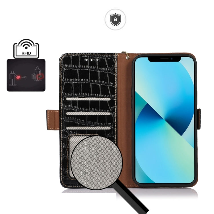 For Sony Xperia 10 VI Crocodile Top Layer Cowhide Leather Phone Case(Black) - Sony Cases by PMC TechLife | Online Shopping South Africa | PMC TechLife | Buy Now Pay Later Mobicred