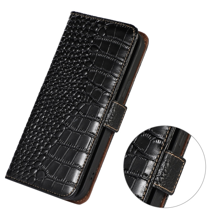 For Sony Xperia 10 VI Crocodile Top Layer Cowhide Leather Phone Case(Black) - Sony Cases by PMC TechLife | Online Shopping South Africa | PMC TechLife | Buy Now Pay Later Mobicred