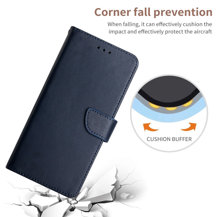 For Honor X8b HT02 Genuine Leather Fingerprint-proof Flip Phone Case(Blue) - Honor Cases by PMC TechLife | Online Shopping South Africa | PMC TechLife | Buy Now Pay Later Mobicred