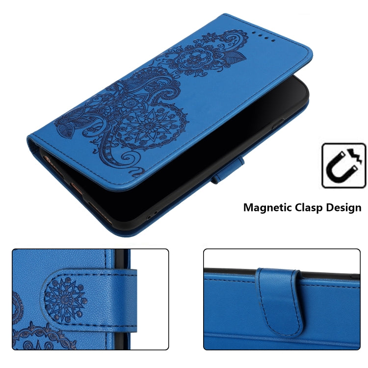 For Realme C53 Datura Flower Embossed Flip Leather Phone Case(Blue) - Realme Cases by PMC Jewellery | Online Shopping South Africa | PMC Jewellery | Buy Now Pay Later Mobicred