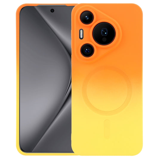 For Huawei Pura 70 Pro Liquid TPU Silicone Gradient MagSafe Phone Case(Orange Yellow) - Huawei Cases by PMC Jewellery | Online Shopping South Africa | PMC Jewellery | Buy Now Pay Later Mobicred