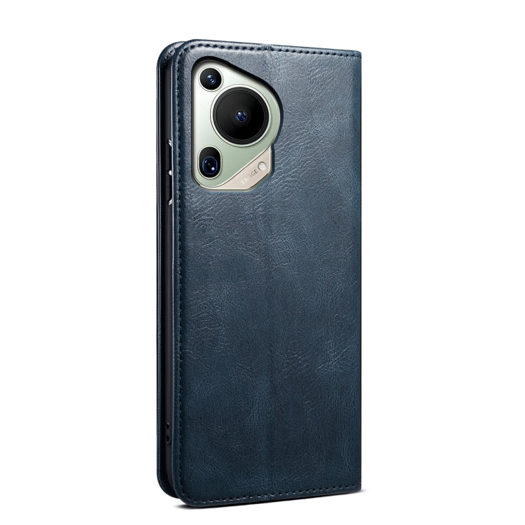 For Huawei Pura 70 Ultra Oil Wax Crazy Horse Texture Leather Phone Case(Blue) - Huawei Cases by PMC Jewellery | Online Shopping South Africa | PMC Jewellery | Buy Now Pay Later Mobicred