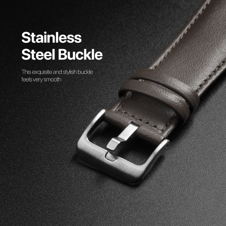 For Apple Watch 9 45mm DUX DUCIS YS Series Genuine Leather Watch Band(Grey) - Watch Bands by DUX DUCIS | Online Shopping South Africa | PMC Jewellery | Buy Now Pay Later Mobicred