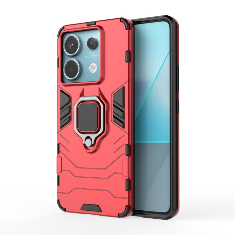 For Xiaomi Redmi Note 13 Pro Shockproof PC + TPU Holder Phone Case(Red) - Xiaomi Cases by PMC Jewellery | Online Shopping South Africa | PMC Jewellery | Buy Now Pay Later Mobicred