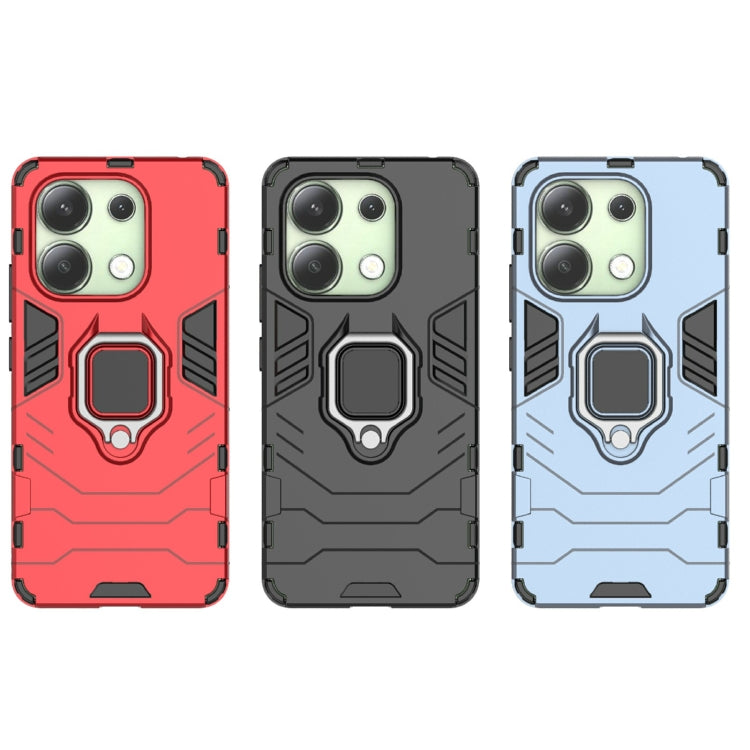 For Xiaomi Redmi Note 13 4G Shockproof PC + TPU Holder Phone Case(Black) - Note 13 Cases by PMC TechLife | Online Shopping South Africa | PMC TechLife | Buy Now Pay Later Mobicred