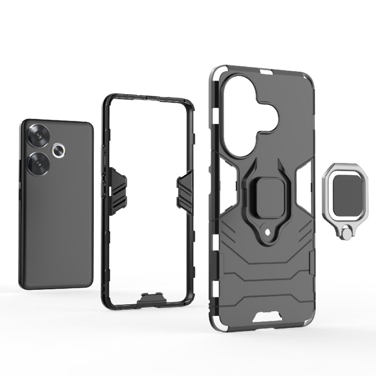 For Xiaomi Redmi Turbo 3 Shockproof PC + TPU Holder Phone Case(Navy Blue) - Xiaomi Cases by PMC TechLife | Online Shopping South Africa | PMC TechLife | Buy Now Pay Later Mobicred