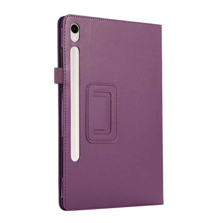 For Samsung Galaxy Tab S9 Litchi Texture Leather Tablet Case with Holder(Purple) - Other Galaxy Tab PC by PMC Jewellery | Online Shopping South Africa | PMC Jewellery | Buy Now Pay Later Mobicred