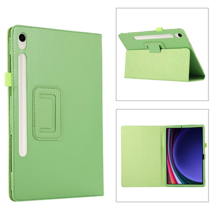 For Samsung Galaxy Tab S9 Litchi Texture Leather Tablet Case with Holder(Green) - Other Galaxy Tab PC by PMC Jewellery | Online Shopping South Africa | PMC Jewellery | Buy Now Pay Later Mobicred